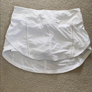 White Lululemon skirt with built-in shorts